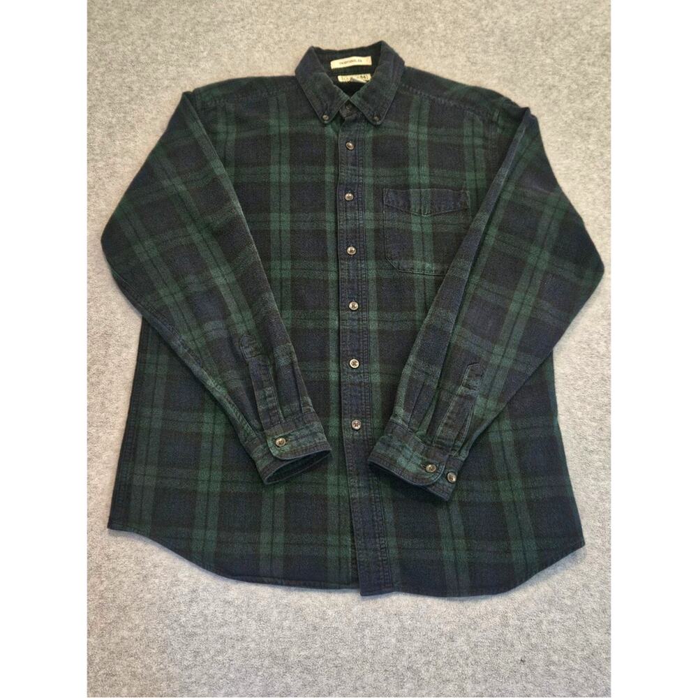 L.L. BEAN | Flannel Shirt Men's Scotch Green Plaid "Traditional Fit" Size Medium
